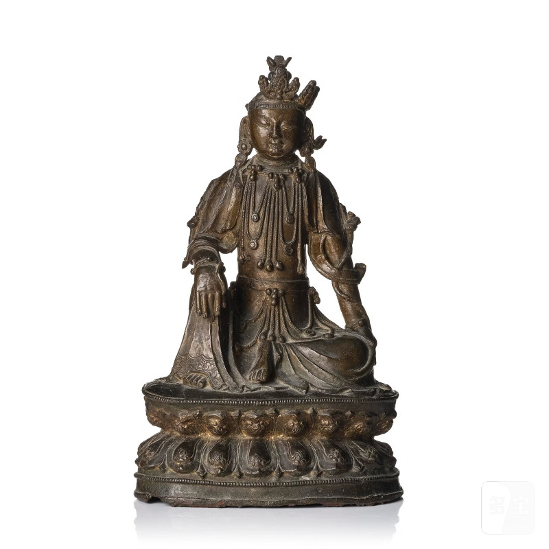 A bronze sculpture of Guanyin,